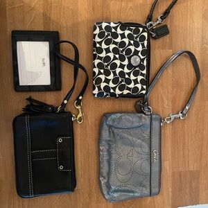 Coach Black and Silver Wristlet Collection